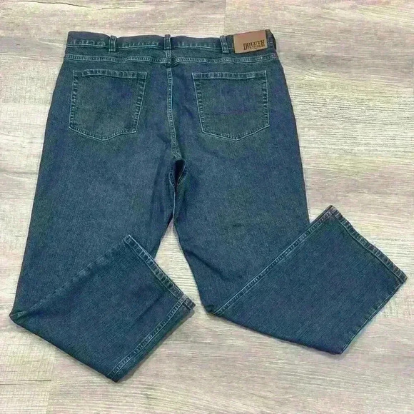 DULUTH TRADING Flex Weekender Jeans 40 x 30 Dark  Zip Fly Relaxed Fit Denim Dad - Picture 10 of 16